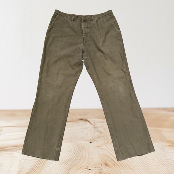 Jil Sander Other - Jil Sander Italy Chino Straight Leg Pants Sz 34/29 Mens Dark Tan Button Fly